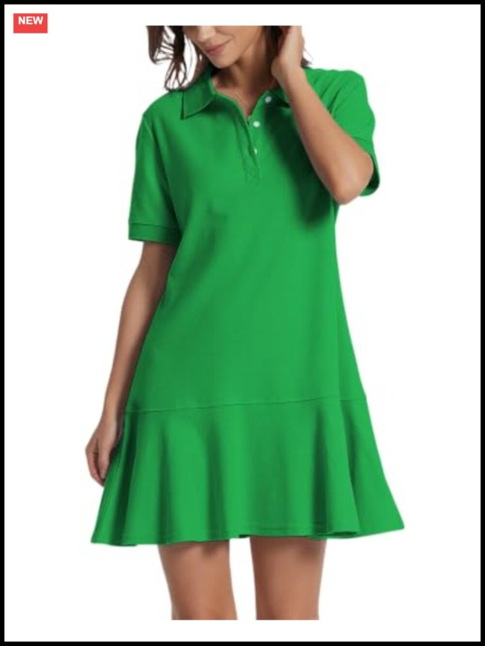 SCOFEEL Womens Polo Dress Cotton Blend Short Sleeve Athletic Mini Dress